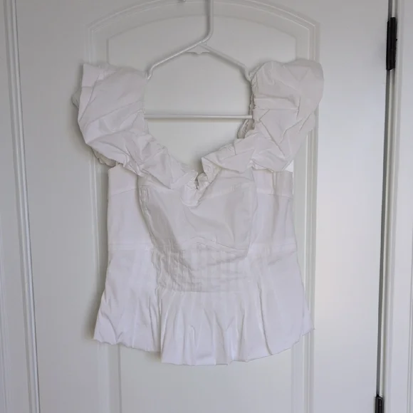 WHBM White Ruffled Corset Blouse - Picture 3 of 10